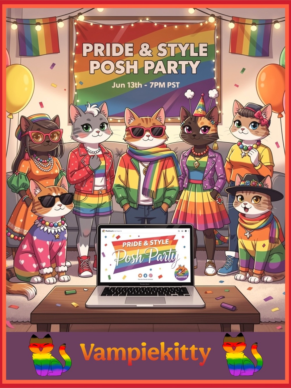 Hosting "Pride & Style Posh Party" June 13th, @7pm PST - TAG A PFF 🥳 Let's Party